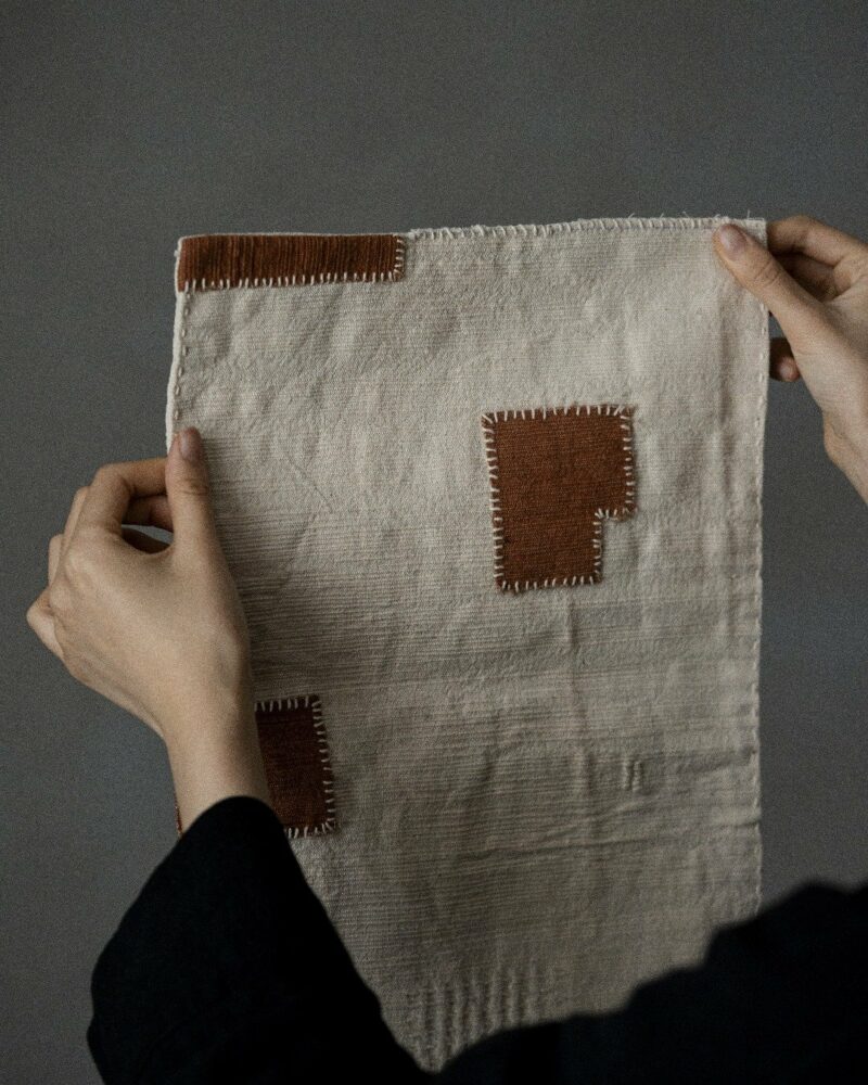 Handmade Vintage Style Cotton Linen Hand-stitched fabric Tea Mat
