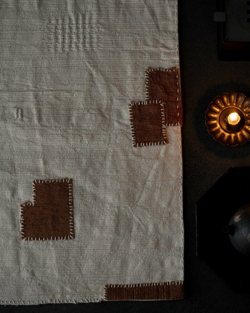 Handmade Vintage Style Cotton Linen Hand-stitched fabric Tea Mat