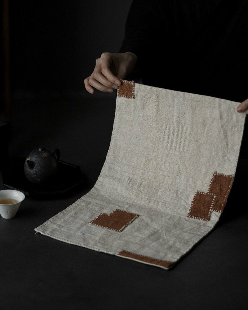 Handmade Vintage Style Cotton Linen Hand-stitched fabric Tea Mat