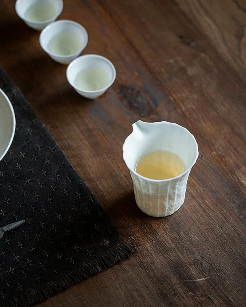 Handmade-White-Porcelain-Stone-Folded-Texture-230ml-Fair-Cup-Gong-Dao-Bei13 Handmade White Porcelain Stone Folded Texture 230ml Fair Cup Gong Dao Bei
