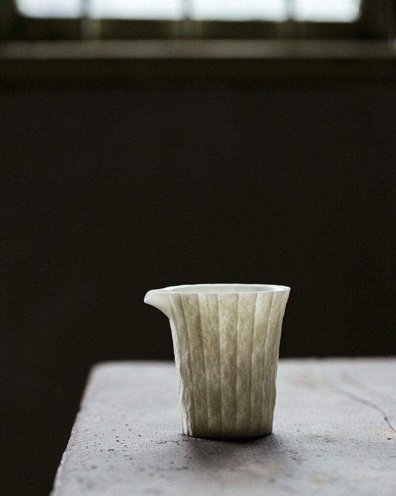 Handmade-White-Porcelain-Stone-Folded-Texture-230ml-Fair-Cup-Gong-Dao-Bei7 Handmade White Porcelain Stone Folded Texture 230ml Fair Cup Gong Dao Bei