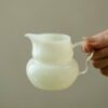 Jade-White-Glass-Yellow-High-Foot-150ml-Gaiwan2 Jade White Glass Yellow High Foot 150ml Gaiwan
