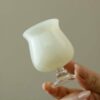 Jade-White-Glass-Yellow-High-Foot-150ml-Gaiwan3 Jade White Glass Yellow High Foot 150ml Gaiwan
