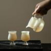Jade-White-Glass-Yellow-High-Foot-150ml-Gaiwan4 Jade White Glass Yellow High Foot 150ml Gaiwan