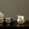 Jade-White-Glass-Yellow-High-Foot-150ml-Gaiwan8 Jade White Glass Yellow High Foot 150ml Gaiwan