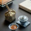 Portable Chinese Style Ceramic Peony 120ml Travel Tea Set