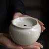 Vintage Style Ash Glaze Ceramic Auspicious Cloud 550ml Tea Basin