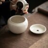 Vintage Style Ash Glaze Ceramic Auspicious Cloud 550ml Tea Basin