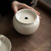 Vintage Style Ash Glaze Ceramic Auspicious Cloud 550ml Tea Basin