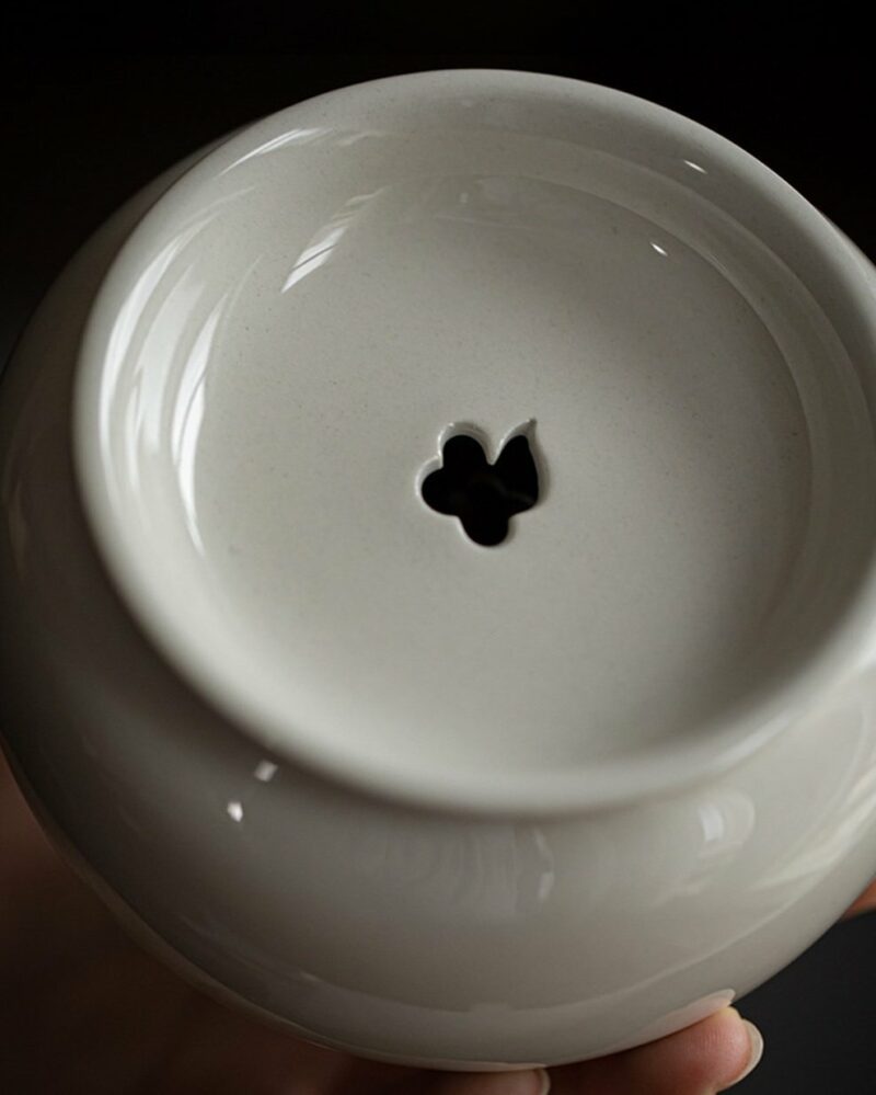 Vintage Style Ash Glaze Ceramic Auspicious Cloud 550ml Tea Basin