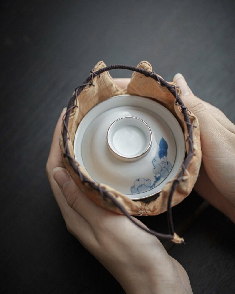 Vintage-Style-Qinghua-Ceramic-Loquat-90ml-Travel-Tea-Set2 Vintage Style Qinghua Ceramic Loquat 90ml Travel Tea Set