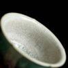 Chinese Style Ceramic Peacock green flower-rim high-foot with verdigris kiln-change crackle glaze 120ml Gaiwan