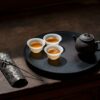 Chinese Style Minimalist Porcelain translucent ice-jade white Ruo Shen Style 35ml Tea Cup Set of 3
