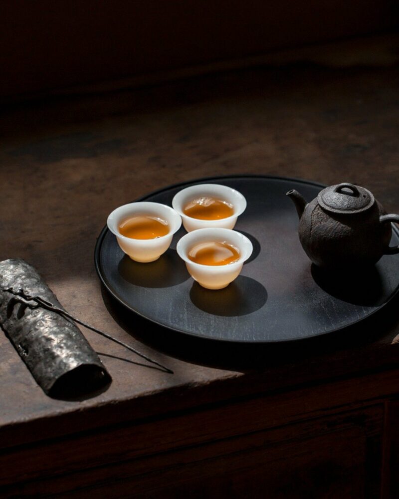 Chinese Style Minimalist Porcelain translucent ice-jade white Ruo Shen Style 35ml Tea Cup Set of 3