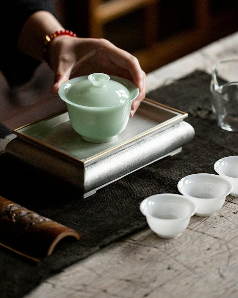 Chinese Style Minimalist Porcelain translucent ice-jade white Ruo Shen Style 35ml Tea Cup Set of 3
