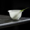 Chinese Style Minimalist Porcelain translucent ice-jade white Ruo Shen Style 35ml Tea Cup Set of 3