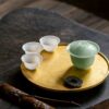 Chinese Style Minimalist Porcelain translucent ice-jade white Ruo Shen Style 35ml Tea Cup Set of 3