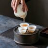 Chinese Style Minimalist Porcelain translucent ice-jade white Ruo Shen Style 35ml Tea Cup Set of 3