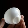 Chinese Style Minimalist Porcelain translucent ice-jade white Ruo Shen Style 35ml Tea Cup Set of 3