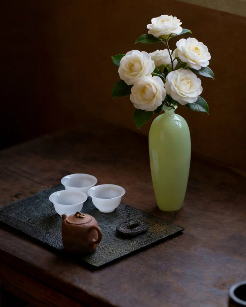 Chinese Style Minimalist Porcelain translucent ice-jade white Ruo Shen Style 35ml Tea Cup Set of 3
