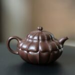 Fully Handmade Naturally Mixed Zini Duanni Clay Ribbed Shape Heling-style 160ml Yixing Teapot
