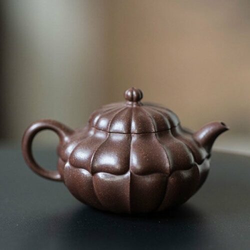 Fully-Handmade-Naturally-Mixed-Zini-Duanni-Clay-Ribbed-Shape-Heling-style-160ml-Yixing-Teapot1 Fully Handmade Naturally Mixed Zini Duanni Clay Ribbed Shape Heling-style 160ml Yixing Teapot