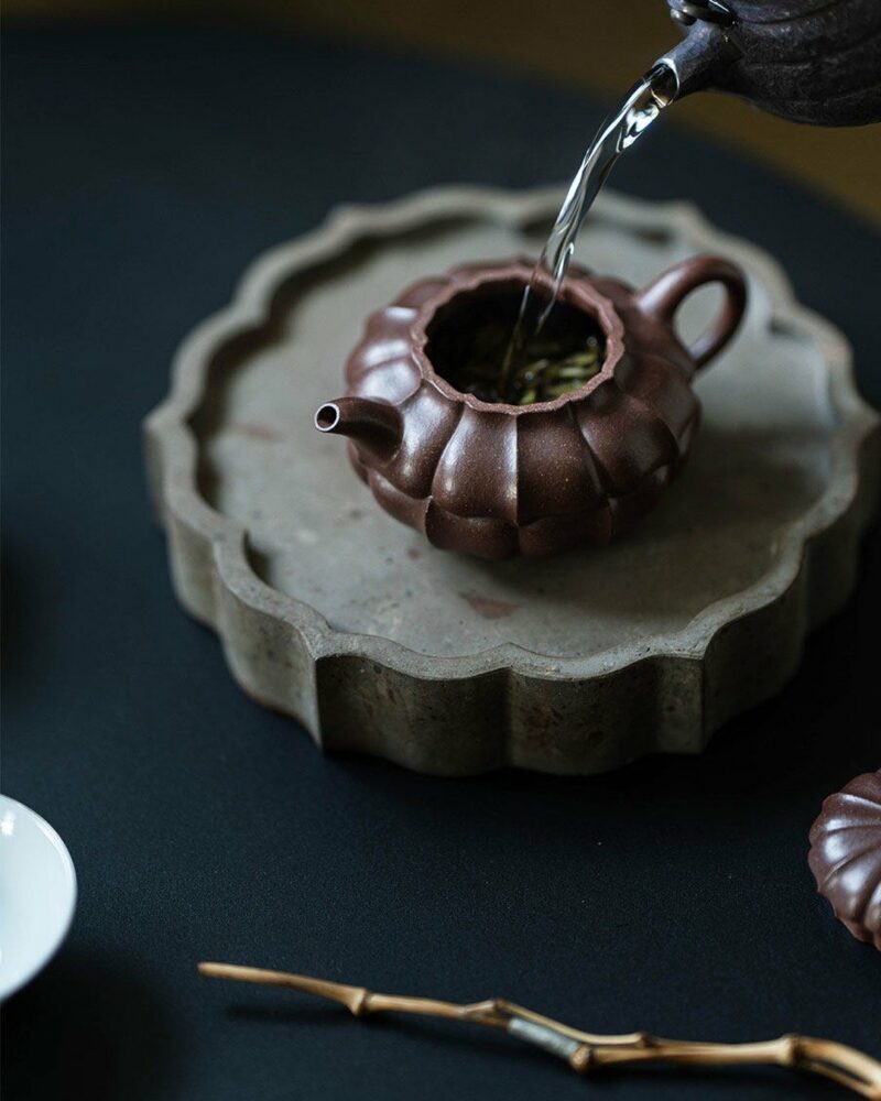 Fully-Handmade-Naturally-Mixed-Zini-Duanni-Clay-Ribbed-Shape-Heling-style-160ml-Yixing-Teapot11 Fully Handmade Naturally Mixed Zini Duanni Clay Ribbed Shape Heling-style 160ml Yixing Teapot