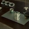 Hand-painted Ceramic Caramel-glazed square bamboo-joint 135ml Teapot