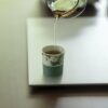 Hand-painted Ceramic Caramel-glazed square bamboo-joint 135ml Teapot