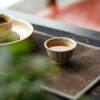Hand-painted Qinghua Underglaze Red Porcelain Jie Zi Shu Calligraphy Bamboo and Rock 65ml Gaiwan Set