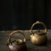 Handmade-Hammered-Red-Copper-Bamboo-woven-Handle-180ml-Teapot3 Handmade Hammered Red Copper Bamboo-woven Handle 180ml Teapot