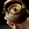 Handmade-Hammered-Red-Copper-Bamboo-woven-Handle-180ml-Teapot4 Handmade Hammered Red Copper Bamboo-woven Handle 180ml Teapot