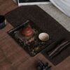 Handmade Hammered Texture Wabisabi Style Iron Mountain Sparrow Dry Brew Tea Tray