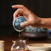 Handmade Qinghua Porcelain plum blossom on green ground 65cc Gaiwan Set Set Pre Order Ship In 20 Days