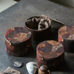 Handmade Traditional Fabric embroidered plant-dyed patchwork Tea Ware Storage Case