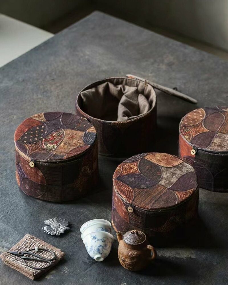 Handmade-Traditional-Fabric-embroidered-plant-dyed-patchwork-Tea-Ware-Storage-Case1-1 Handmade Traditional Fabric embroidered plant-dyed patchwork Tea Ware Storage Case