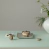 Handmade Wabi-sabi Ceramic Rustic stone-textured three-footed 80ml Gaiwan