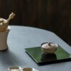 Handmade Wabi-sabi Ceramic Rustic stone-textured three-footed 80ml Gaiwan