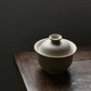 Handmade White Duanni White-thread Zisha Gaiwan with Warm Clay Tone Gaiwan