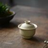Handmade White Duanni White-thread Zisha Gaiwan with Warm Clay Tone Gaiwan