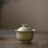 Handmade White Duanni White-thread Zisha Gaiwan with Warm Clay Tone Gaiwan