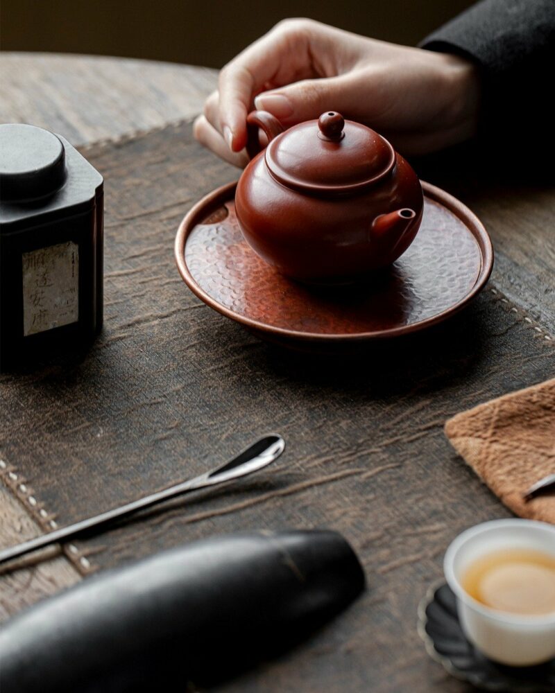 Vintage-Style-Brass-Round-Auspicious-Cloud-Water-Storage-Tea-Tray6 Vintage Style Brass Round Auspicious Cloud Water Storage Tea Tray