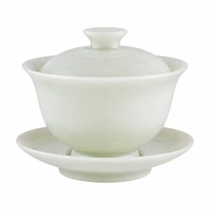 1660 - Elegant Jade White Porcelain 100ml Gaiwan on white background