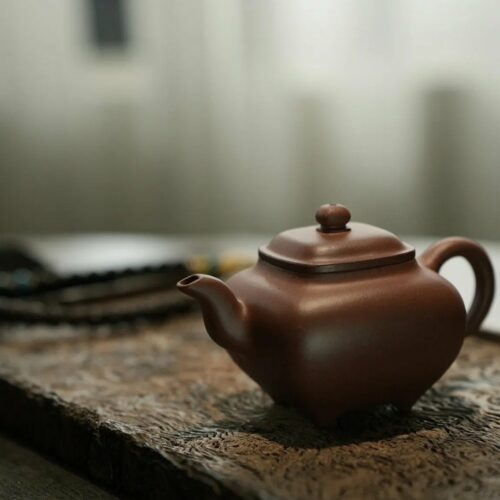 Fully-Handmade-Di-Cao-Qing-Square-Chuan-Lu-100ml-Yixing-Teapot1 Fully Handmade Di Cao Qing Square Chuan Lu 100ml Yixing Teapot