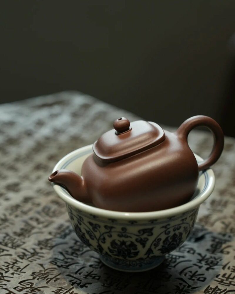 Fully-Handmade-Di-Cao-Qing-Square-Chuan-Lu-100ml-Yixing-Teapot2 Fully Handmade Di Cao Qing Square Chuan Lu 100ml Yixing Teapot