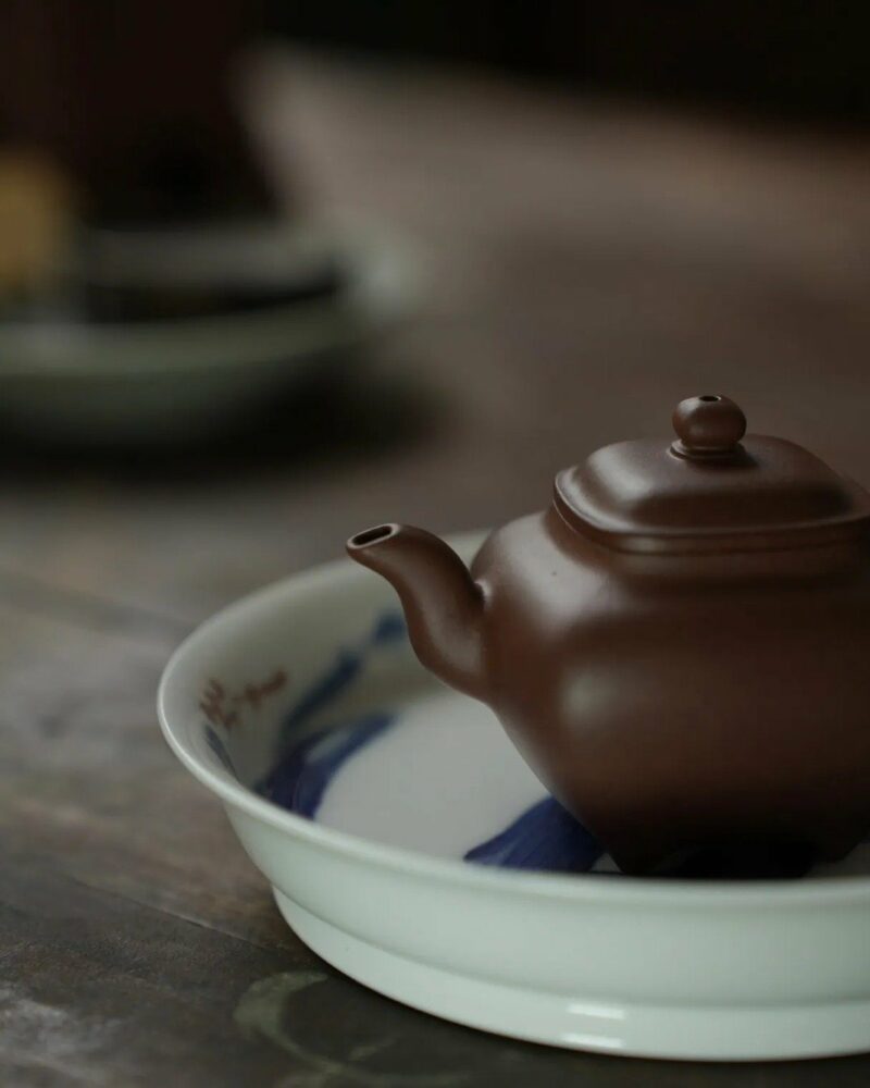 Fully-Handmade-Di-Cao-Qing-Square-Chuan-Lu-100ml-Yixing-Teapot5 Fully Handmade Di Cao Qing Square Chuan Lu 100ml Yixing Teapot