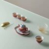 Hand-painted Porcelain Crab Pattern Gradient Pink Pear-Shaped 90ml Chinese Teapot