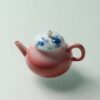 Hand-painted Porcelain Crab Pattern Gradient Pink Pear-Shaped 90ml Chinese Teapot