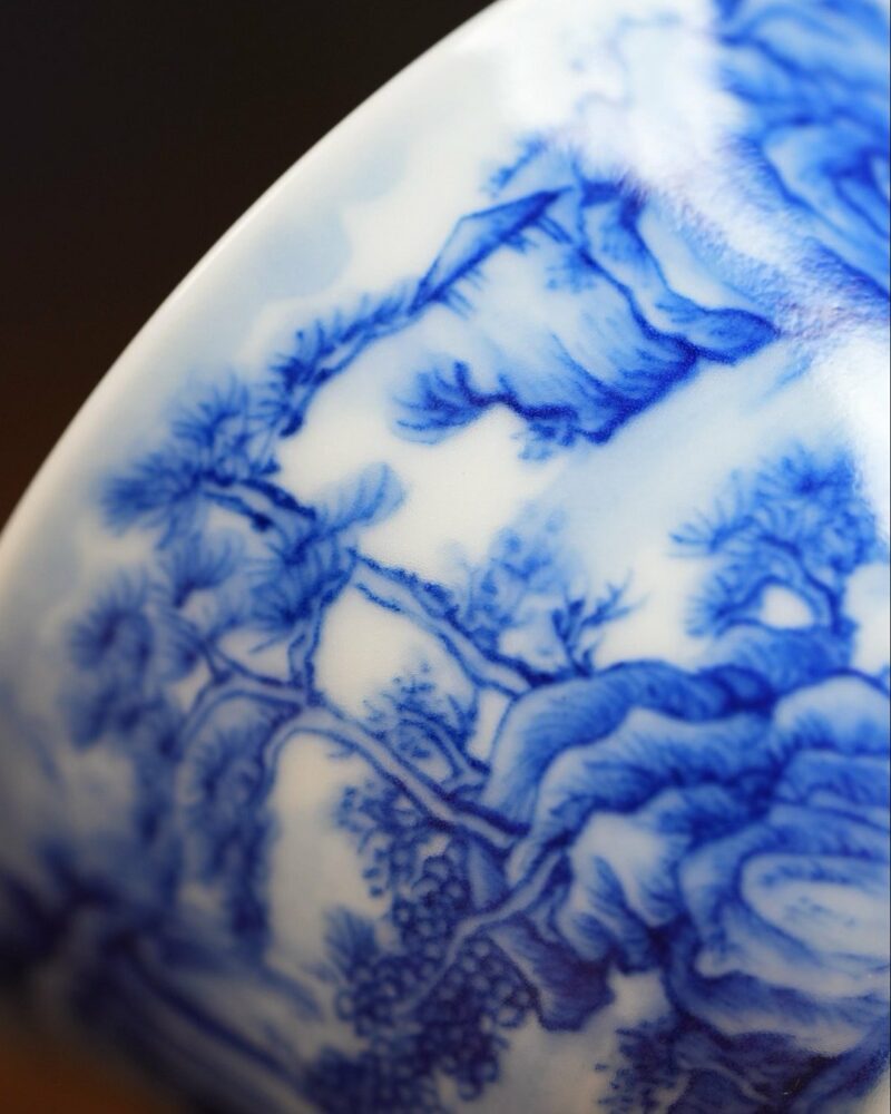 Hand-painted-Qinghua-Porcelain-Mountain-Landscape-75ml-Host-Cup6 Hand-painted Qinghua Porcelain Mountain Landscape 75ml Host Cup
