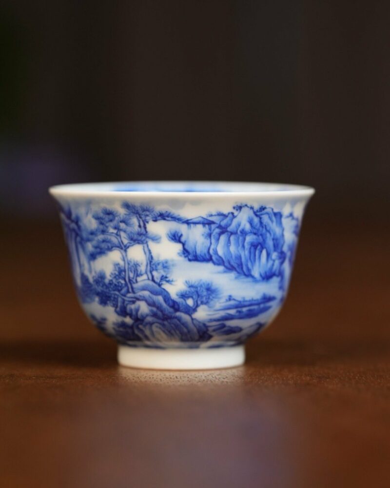 Hand-painted-Qinghua-Porcelain-Mountain-Landscape-75ml-Host-Cup8 Hand-painted Qinghua Porcelain Mountain Landscape 75ml Host Cup